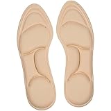 3 Pairs 5D Memory Foam Shoe Insoles for Men and Women with High Arch Support, Soft Elastic Breathable Insoles for Comfort No Crease, Barefoot-Friendly Shoe Insoles (Beige, L【US M：7-12】)