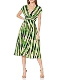 Tracy Reese Women's Abstract Print Fit and Flare Dress, Kelly Bricks, Medium