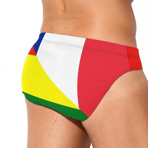 France and Bolivian Flag Printed Swim Briefs for Men Sexy Bikini Swimwear Elastic Beach Trunks Bathing Suit4