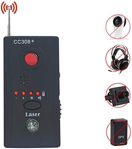 Wireless Lens Detector for Anti Spy Hidden Camera, Adjustable Detection Sensitivity Signal Bug RF Finder, GSM Voice Device Laser Detector