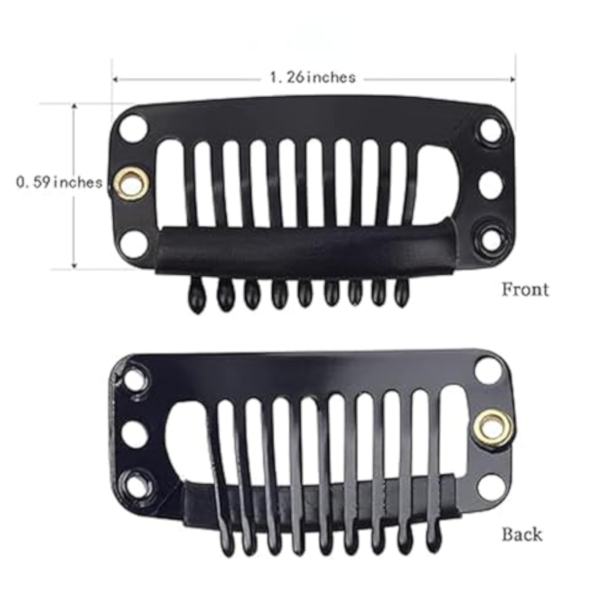 Metal Silicon Snap Clips for Hair Wigs, Set of 12