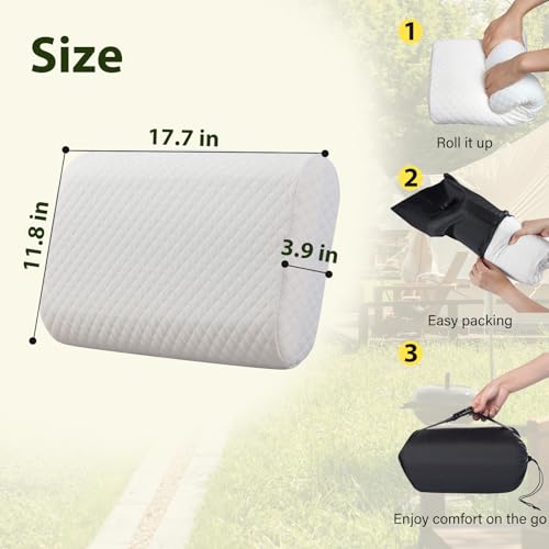 ENITYA Travesseiro de viagem com capa lavável – Essenciais de acampamento, travesseiro de mochila de