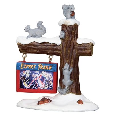 Ski Map Christmas Village Figurine
