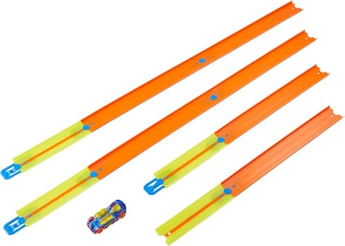 Image of Hot Wheels Starter Pack of Toy Car Tracks, Includes 10 Pieces and 1 Die-Cast Vehicle (Mattel GVG13)