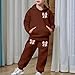 Girls Sweatsuit 2 Piece Outfits - Hoodie Sweatshirts And Sweatpants with Pockets Fall Winter Fashion Jogger Sets Pink Purple