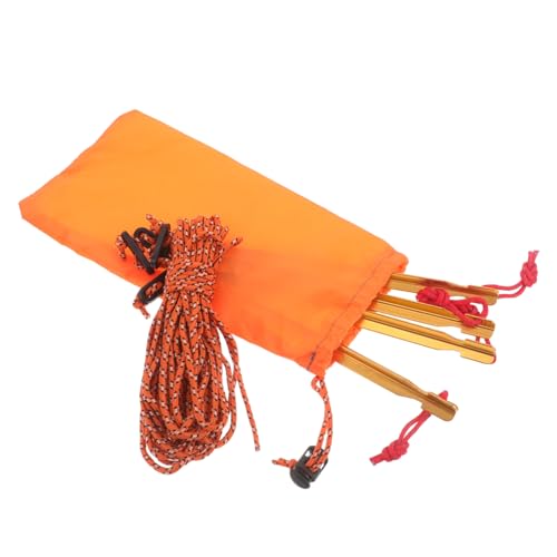 BESTonZON 1set Outdoor Tent Pegs Heavy Duty Aluminum Stakes with Pull Rope Lightweight Portable Tent Accessories for Camping and Backpacking Wind Resistant Sturdy Design
