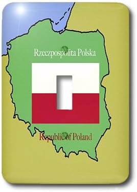 3dRose (lsp_39218_1) The map and flag of Poland with the Republic of Poland printed in English and Polish - Single Toggle Switch