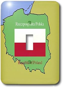3dRose (lsp_39218_1) The map and flag of Poland with the Republic of Poland printed in English and Polish - Single Toggle Switch