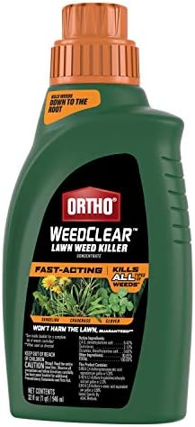 Ortho WeedClearLawn Weed Killer Concentrate - Fast-Acting, Kills Dandelion, Crabgrass and Clover to the Root, Won't Harm Lawns When Used as Directed, ...