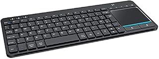 Wireless Bluetooth Keyboard with Touchpad, Compact Portable Trackpad Keyboard, Multi device 2.4G USB and Bluetooth, Multimedia Shortcuts UK layout for TV Android Tablet ipad Mac Windows Laptop PC