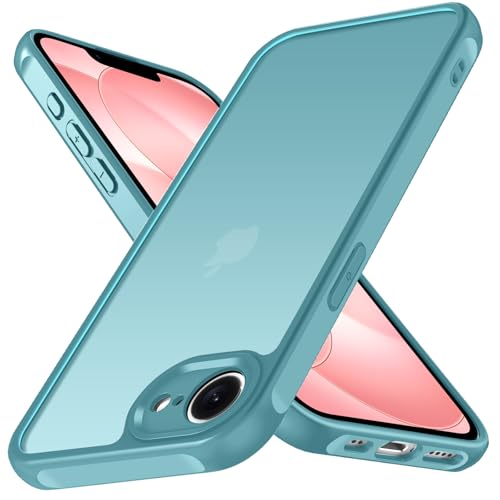 ivoler Funda Mate Turquesa para iPhone 17e / 16e, [Protección Grado Militar] Carcasa Protectora Antigolpes, Trasera Translúcida Antihuellas y Antiarañazos Duro PC Respaldo Delgado Bumper Case