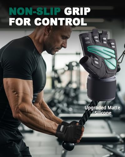 image for Trideer Workout Gloves for Men, Weight Lifting Gloves with Wrist Wrap 