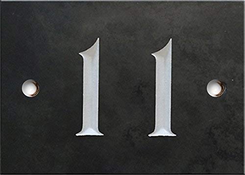 Engraved Slate House Number Sign - 1 to 99 (Select Your Number here) - Number 11 (Same Day Dispatch by 1st Class Post!!!) โ image 1