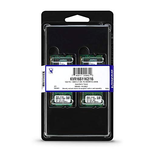 Kingston Technology Valueram 16Gb Kit (2X8Gb) 1600Mhz Ddr3 Pc3-12800 Non-Ecc Cl11 Sodimm Notebook Memory Kvr16S11K2/16 #TOP6