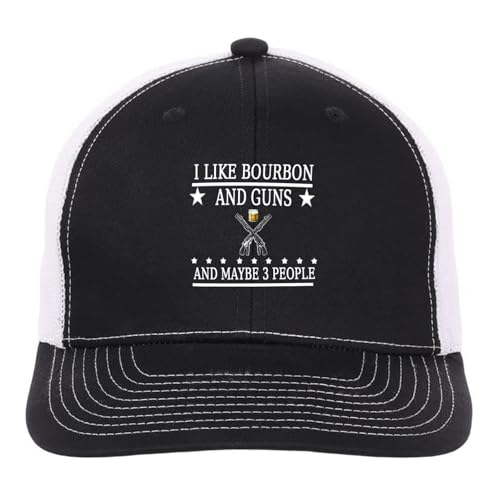I Like Bourbon and Guns and Maybe 3 People Golf Hats Cycling Cap for Grandpa