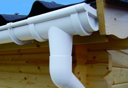 Dachrinnen Set RG 80 weiß 8 x 150 cm 8-Eck-Dach