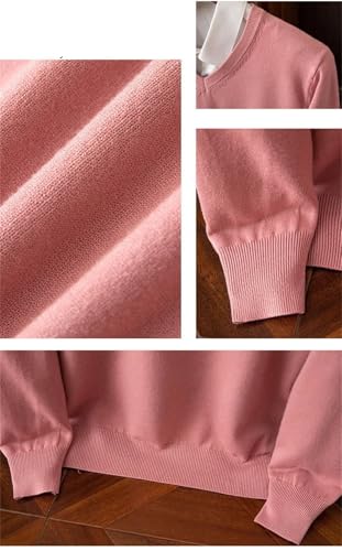 Men's Solid Classic V-Neck Sweater Cashmere Knitted Pullover Long Sleeve Warm Loose Jumper Top4