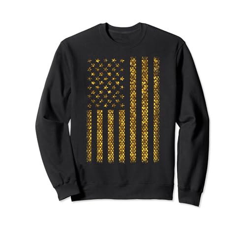 Drapeau américain Honey Bee Honeycomb Beekeeper BeeKeeping Sweatshirt