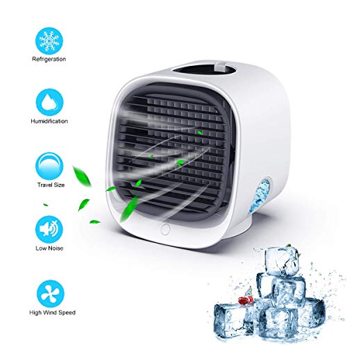 ARESAT Portable Air Conditioner, 4 In 1 Mini Personal Space Air Cooler, Humidifier, Desktop Cooling Fan With 3 Speeds For Home Room Office (Sage-7