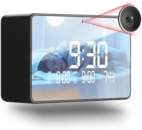 Asleesha Alarm Table Clock Wi-Fi CCTV Camera, HD Long Working Time, Wi-Fi Live Streaming Video Audio Recorder