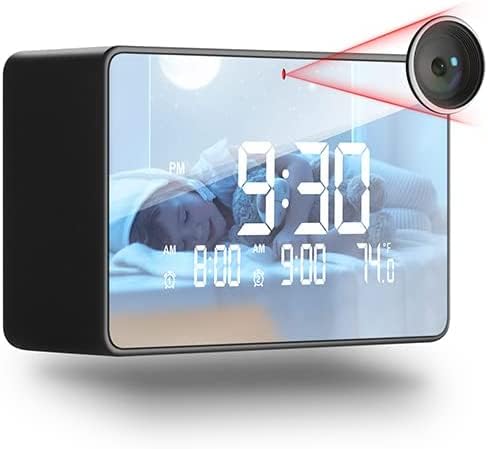 Asleesha Alarm Table Clock Wi-Fi CCTV Camera, HD Long Working Time, Wi-Fi Live Streaming Video Audio Recorder