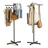 tonchean 2 Pack Shopping Bag Holders, Height Adjustable Purse Rack Stand with Stable Cross Base Heavy Duty Metal Retail Display Racks for Trade Show, Boutique, Vendors, Entryway