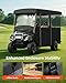 Golf Cart Cover Enclosure 4&6 Passenger, Golf Cart Cover for Yamaha Club Car EZGO, Waterproof 600D Oxford Rain Cover, Transparent Tail Light Panel, Foldable Door,4-Sided Clear Windows