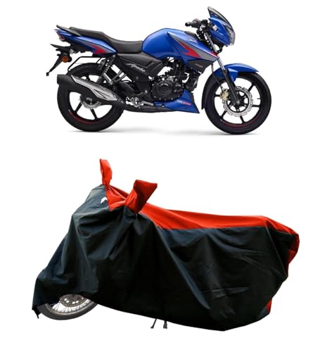 Image of Two Wheeler Bike Cover Compatible for TVS Apache RTR Bike Cover with Water-Resistant and Dust Proof Premium Colour RedStrip