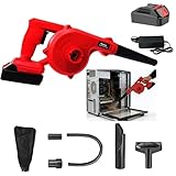 Hooha 3-In-1-Laubbläser 21V Blower Mit Ladegerät Laubsauger/Laubbläser Mit Vollkupfermotor Blasgeschwindigkeit 230km/h Mit 6 Ml-Fangsack Und Breite Düse Zum Entstaubung Von Computergehäusen