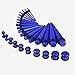 JDXN Ear Stretching Kit 14G to 00G - 50 Pieces Acrylic Tapers Silicone Tunnels Plugs Gauges Expander Set for Ear Piercing Jewelry Men Women (Blue spots)