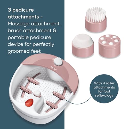 Beurer FB20 Foot Spa | Vibration and Bubble Massage Functions | Infrared Light Function | Reflexology Zone Massage | 3 Pedicure Attachments | Removable Splash Guard | Water Tempering - Image 2