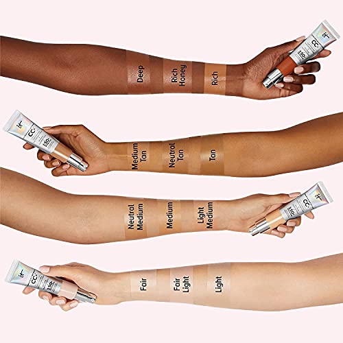It Cosmetics Cc+ Cream, Light (W) - Color Correcting Cream, Full-Coverage Foundation, Hydrating Serum & Spf 50+ Sunscreen - Natural Finish - 1.08 Fl Oz #TOP4