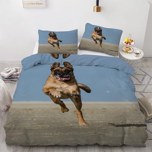 Housse de couette 200x200 animaux chien lit de berger 3 pièces