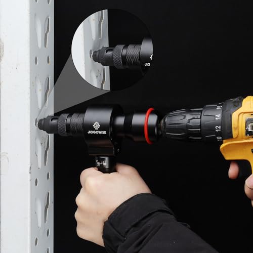 JIOGOWISE 2-in-1 Design Cordless Rivet Gun Adapter and Rivet Nut Adapter,Electric Drill Tools Accessory Kit with Carry Case,7 Metric Mandrels M3 to M12, 6 Rivet Heads 2.4mm to 6.4mm by JIOGOWISE - Image 7