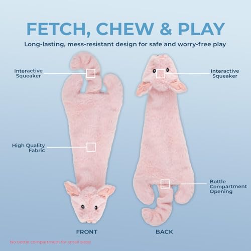 Image of Best Pet Supplies Squeaky Dog Toys with Soft Durable Fabric for Small, Medium and Large Pets Interactive Toy for Indoor Play, Supports Active Biting and Play - Pig, Medium