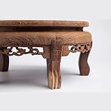 MIROOOO Podstawowy wazon na statuetkę, stojak ekspozycyjny bonsai, wazon na akwarium, okrągła podstawa, drewniana statuetka Buddy, dziwny kamień, do dekoracji domu, biura, drewniana podstawa