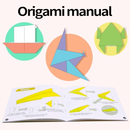 GAGANIU Origami Paper, Double Sided Color Origami Paper kit, 220 Sheets Multicolor Square Easy fold paper with Origami manual for Beginner, Paper & Paper Crafts DIY Projects(6x6inch)