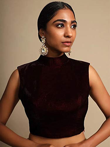Women's Readymade Blouse For Sarees Indian Designer Velvet Bollywood Padded Stitched Crop Top Choli2