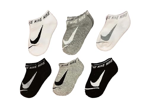 Nike Kid`s Swoosh Cushioned No Show Training Socks 6 Pack