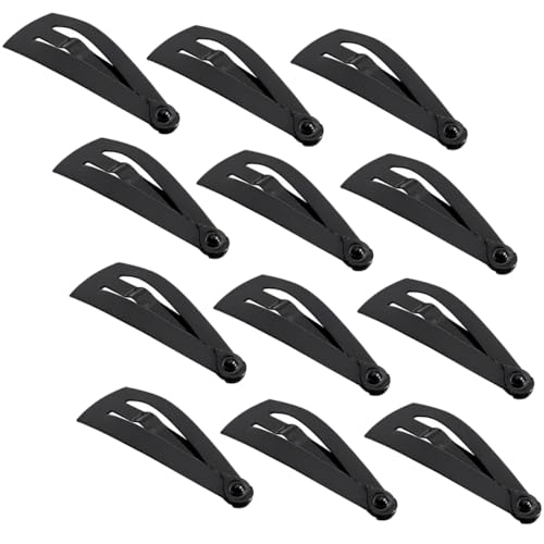 Image of Glaze Black Matte Finish Small Tic Tac Hair Clips, Strong Hold, Sleek Design, Pack of 12