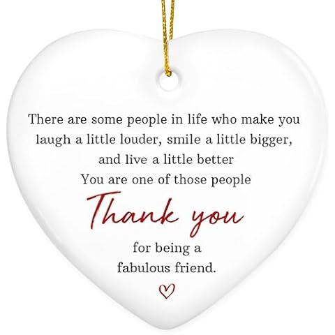 GEEMBI Thank You Gifts for Women, Friends, Christmas Ornaments 2024 - Christmas Friendship Gifts for Women, Appreciation Gifts for Friends - Christmas Decorations Ceramic Ornaments Cover