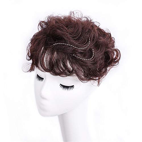 Topper hairpieces de cheveux humains bouclés châtain foncé RemeeHi pour femmes