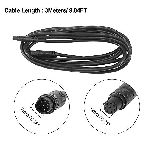 Image of X AUTOHAUX 8 Pin 3 Meters 9.84ft Backup Camera Extension Cable Dash Camera Cord Wires Car Rear View Camera