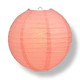 Quasimoon PaperLanternStore Decorative Paper Lantern - (Single, 10-Inch, Roseate/Pink Coral, Even Ri