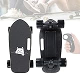 Feiphla Longboard El&eacute;Ctrico, Mini Longboard Original, Cruiser De Madera De Bamb&uacute;,con Control Remoto De 4 Velocidades, para Adolescentes Y Profesionales MiddleFingerCat-15kmRange
