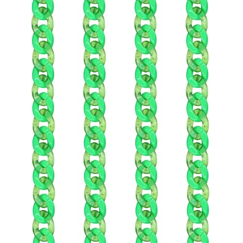 Image of SATRA TRADERS Matt Translucent Acrylic Chains for DIY Jewelry | Size : H-16mm W-23mm | Qty : 2mtr | AC09 | 3-Green