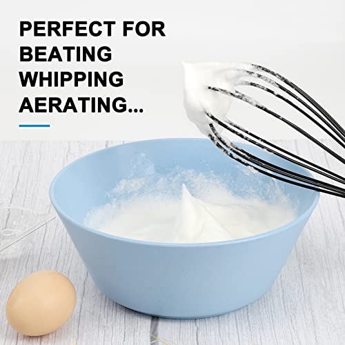 Eekedo Silicone Whisk, 4 Packs Wire Balloon Whisks Egg Beater, Non-Slip Handle Whisk For Non-Stick Cookware Perfect For Cooking, Stirring, Beating And Blending #TOP3