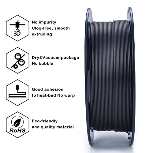 Ziro Carbon Fiber Pla Filament 1.75Mm,3D Printer Filament Carbon Fiber Pla 1.75Mm 0.8Kg Spool - Black #TOP3