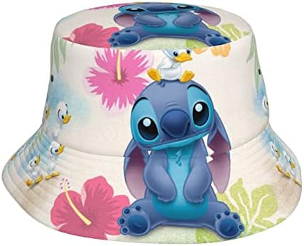 Cartoon Bucket Hat Summer Beach Packable Reversible 3D Print Sun Hat Packable Fisherman Cap for Woman or Teen