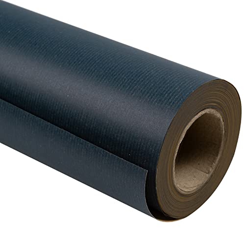 RUSPEPA Navy Blue Plain Kraft Paper Roll - 44.5 cm x 30 m - Recyclable Dyed Lined Brown Kraft Paper Perfect for Crafts, Art, Wrapping, Packing, Postal, Shipping, Dunnage & Parcel